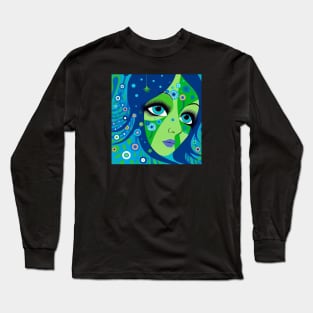 Blue-Eyed Green Girl Long Sleeve T-Shirt